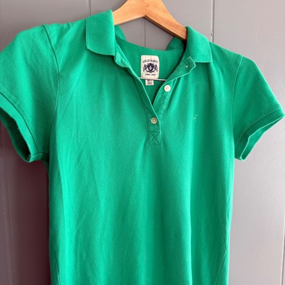 Vintage Old Navy Green‎ Baby Fit Polo Shirt Medium Tall Y2K Mallcore Preppy - Picture 1 of 11